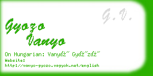 gyozo vanyo business card